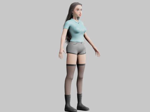 Basic sweet Woman V37661 Modèle 3D