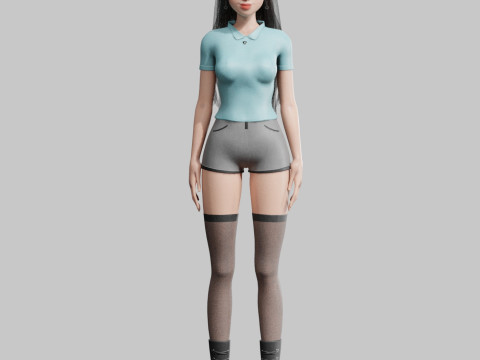 Basic sweet Woman V37661 Modèle 3D