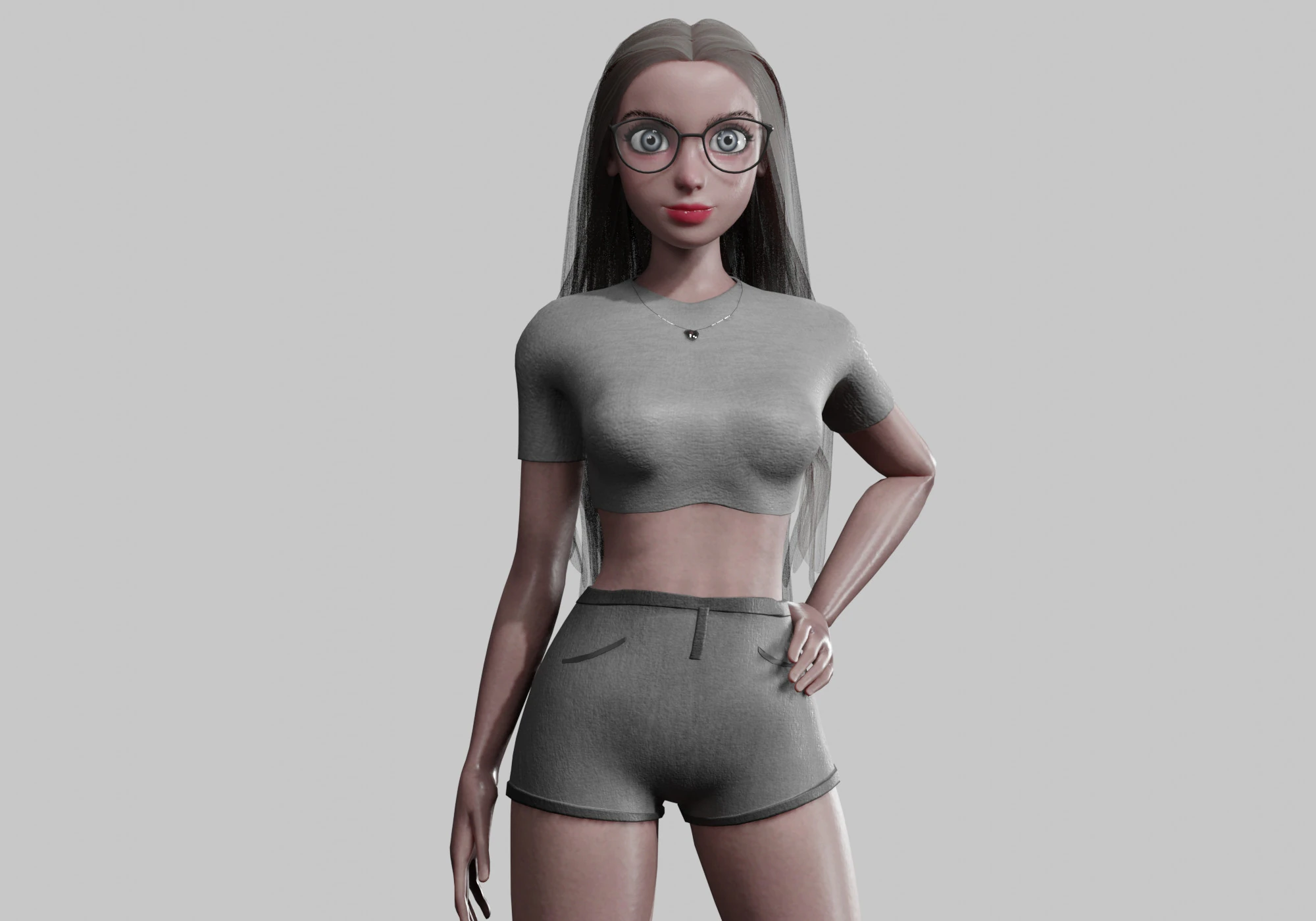 Beautiful cute Woman V34257 3D Model .c4d .max .obj .3ds .fbx .stl .blend
