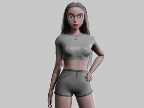 Beautiful cute Woman V34257 3D 모델