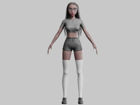 Beautiful cute Woman V34257 3D Model