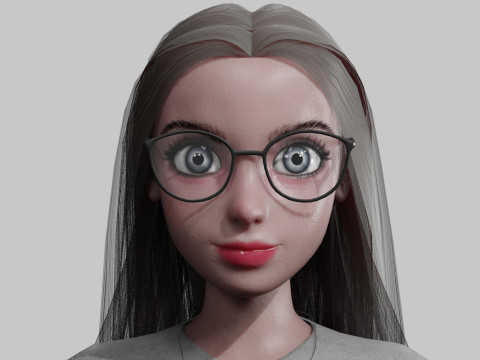 Beautiful cute Woman V34257 3D Model