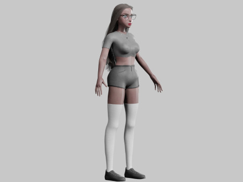 Beautiful cute Woman V34257 3D Model