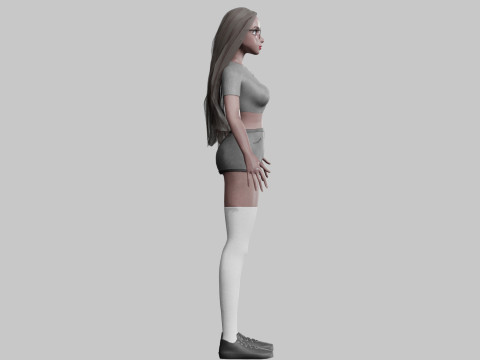 Beautiful cute Woman V34257 3D Model