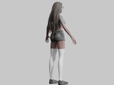 Beautiful cute Woman V34257 3D Model