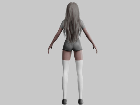 Beautiful cute Woman V34257 3D Model