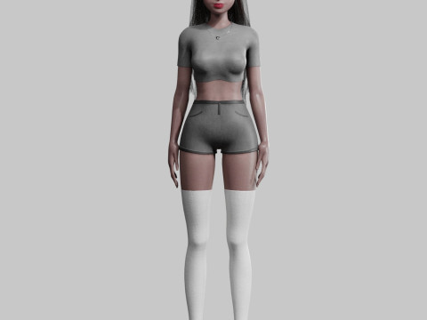 Beautiful cute Woman V34257 3D Model