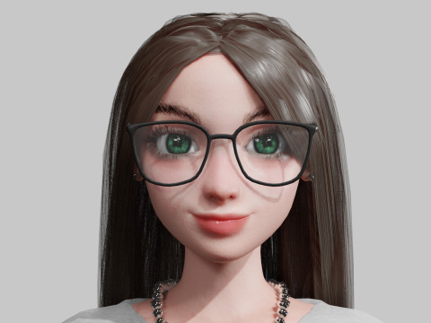Cartoon cute Woman V34798 3D 모델