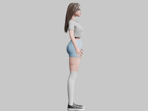 Cartoon cute Woman V34798 3D 모델