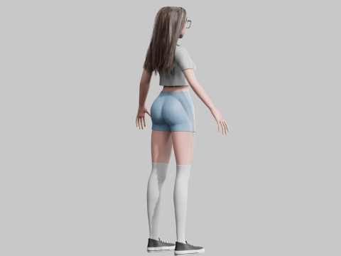 Cartoon cute Woman V34798 3D 모델