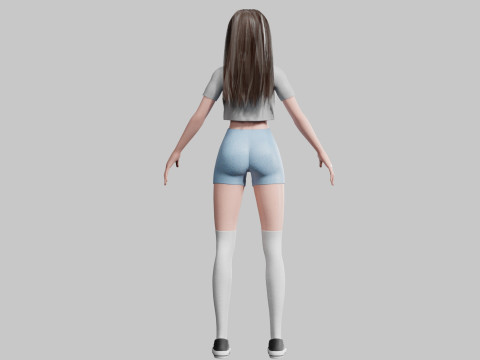 Cartoon cute Woman V34798 3D 모델