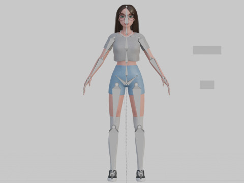 Cartoon cute Woman V34798 3D 모델