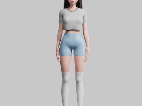 Cartoon cute Woman V34798 3D 모델