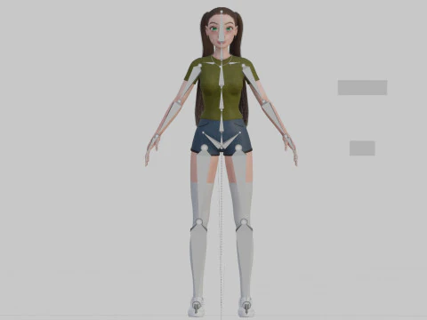 Cartoon Pretty Woman V24948 3D Model