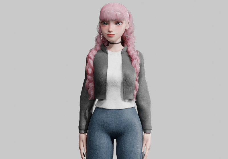 Classic cute Woman V35407 Modello 3D .c4d .max .obj .3ds .fbx .stl .blend