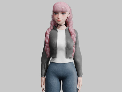 Classic cute Woman V35407 3D Model