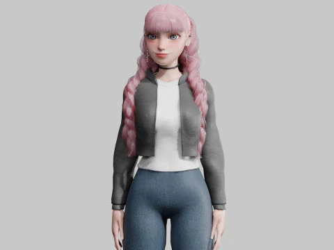 Klasik sevimli Kadın V35407 3D Model