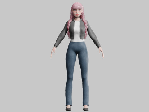 Classic cute Woman V35407 Modello 3D