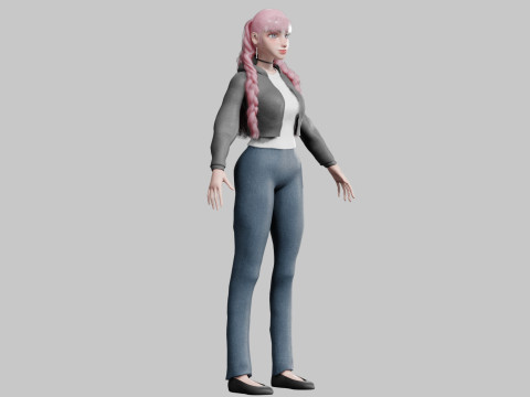 Classic cute Woman V35407 Modello 3D