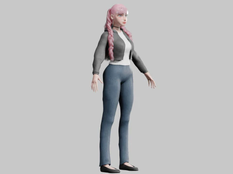 Classic cute Woman V35407 3D Model