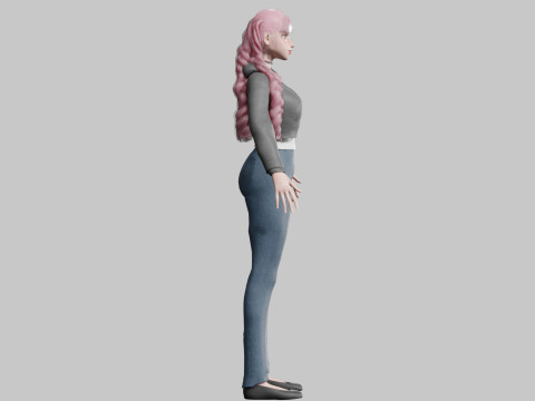 Classic cute Woman V35407 Modello 3D