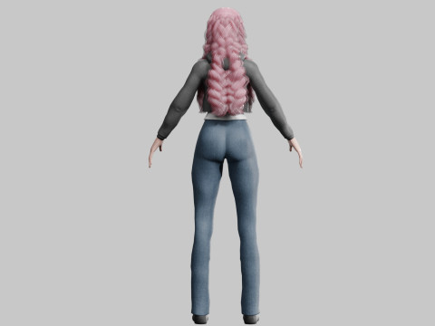Classic cute Woman V35407 Modello 3D