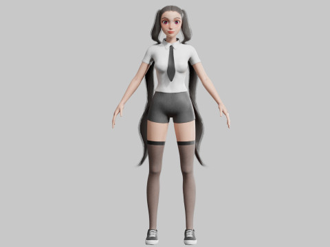 Cool cute Woman V26705 3D Модель