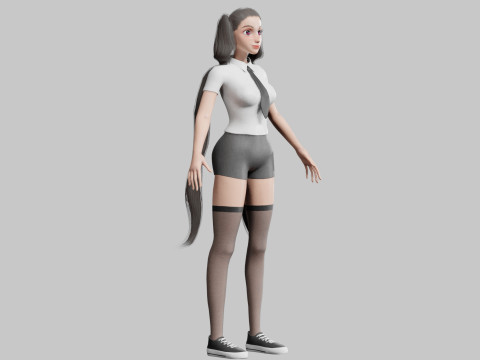 Cool cute Woman V26705 3D Модель