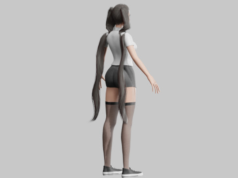 Cool cute Woman V26705 3D Модель