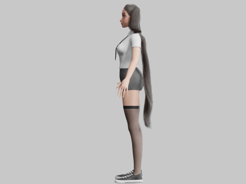 Cool cute Woman V26705 3D Модель