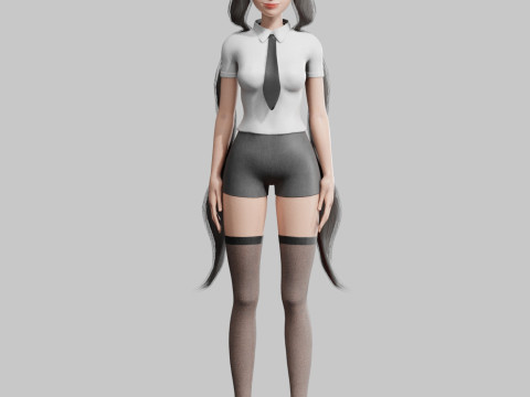 Cool cute Woman V26705 3D Модель