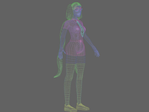 Cool cute Woman V26705 3D Модель