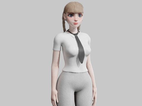 Cute Basic Woman V27669 3D Model