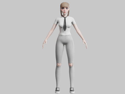 Cute Basic Woman V27669 3D Model