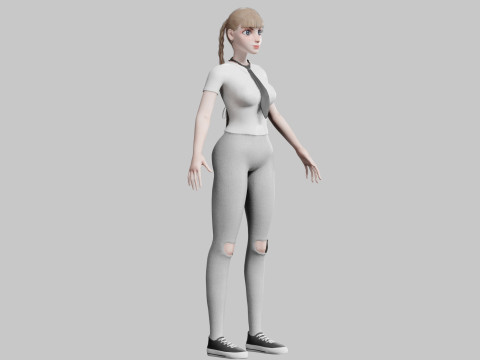Cute Basic Woman V27669 3D Model