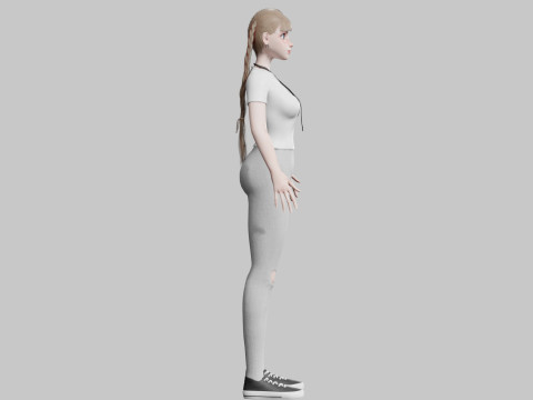 Cute Basic Woman V27669 3D Model