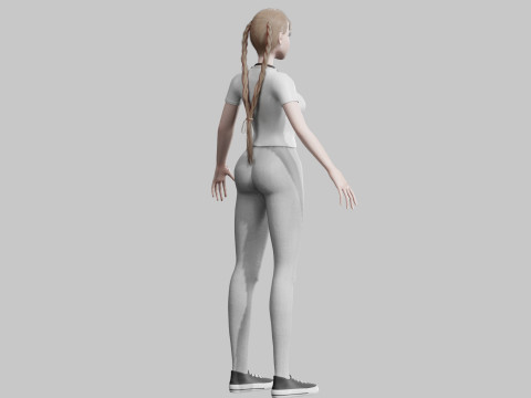 Cute Basic Woman V27669 3D Model