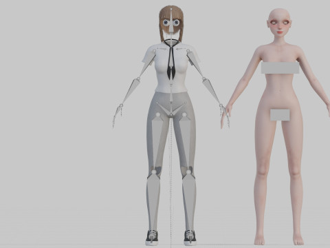 Cute Basic Woman V27669 3D Model