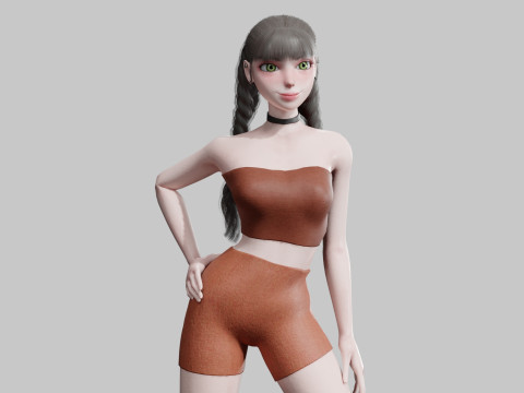 Cute Beautiful woman V26170 3D 모델