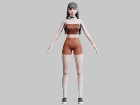Cute Beautiful woman V26170 3D Model