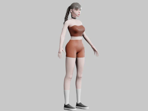 Cute Beautiful woman V26170 3D Model