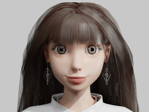 Cute Cartoon woman V37906 Model 3D