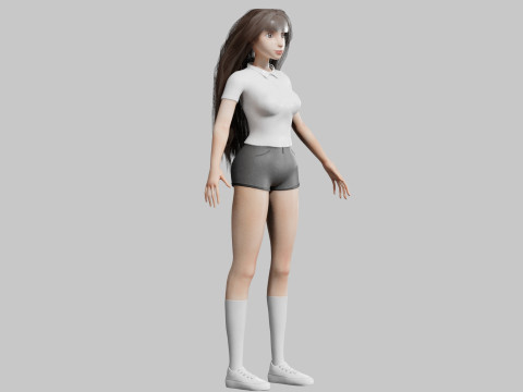 Cute Cartoon woman V37906 Model 3D