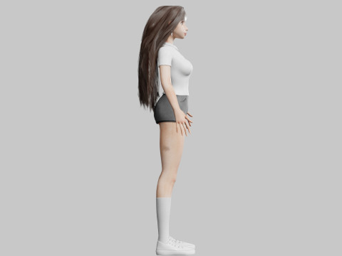 Cute Cartoon woman V37906 Model 3D