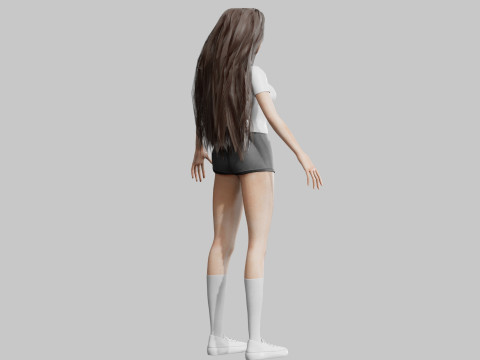Cute Cartoon woman V37906 Model 3D