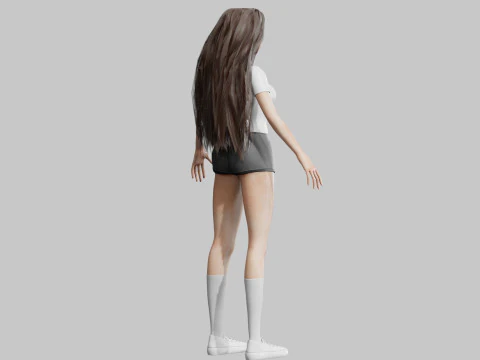 Cute Cartoon woman V37906 3D Model