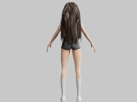 Cute Cartoon woman V37906 Model 3D