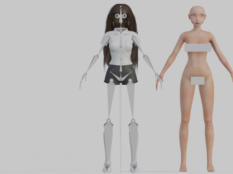 Cute Cartoon woman V37906 Model 3D