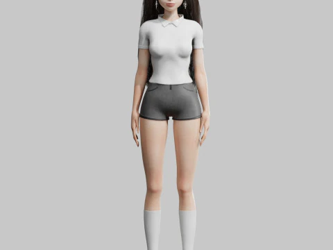 Cute Cartoon woman V37906 3D Model