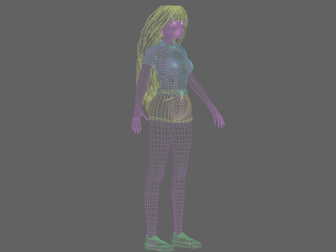 Cute Cartoon woman V37906 Model 3D
